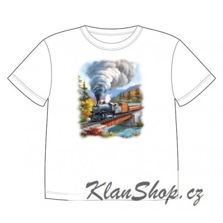Dětské tričko s dopravními prostředky - Lokomotiva