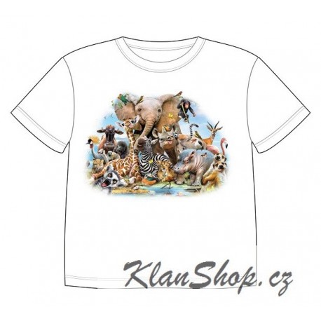 Dětské tričko s dobarvujícím se potiskem – Africká zvířátka