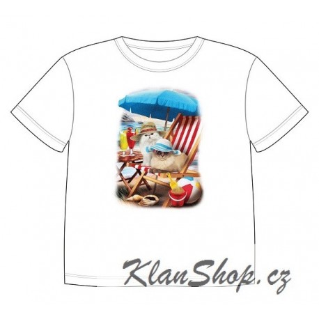 Dětské tričko s dobarvujícím se potiskem – Kočičky na pláži