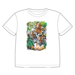 Dětské tričko s dobarvujícím se potiskem – Tygří rodinka