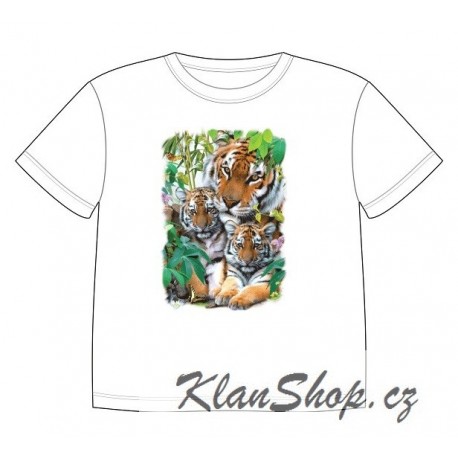 Dětské tričko s dobarvujícím se potiskem – Tygří rodinka