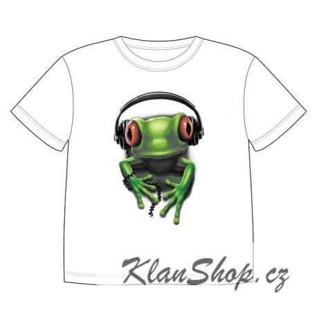 Dětské tričko s dobarvujícím se potiskem – Zelená žabička