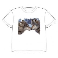 Dětské tričko s dobarvujícím se potiskem – Mazlící se vlci