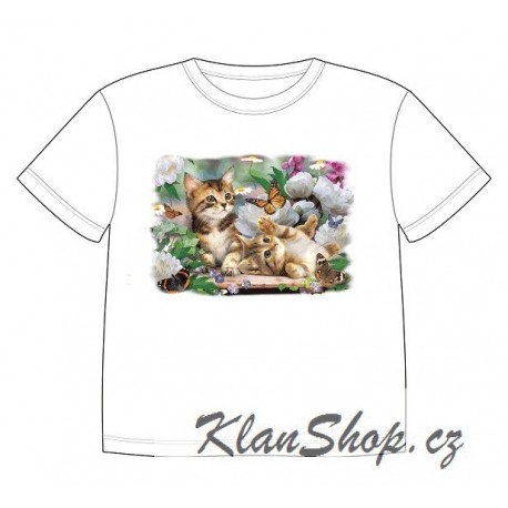 Dětské tričko s dobarvujícím se potiskem – Hrající si koťátka