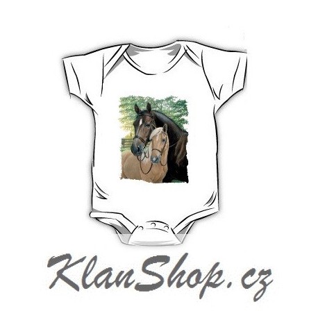 Dětské body s potiskem – Kůň s hříbětem