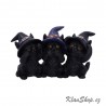 Figurka - Three Wise Black Cats