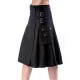 Pánský kilt Queen Of Darkness - Black kilt with buckles and side pocket
