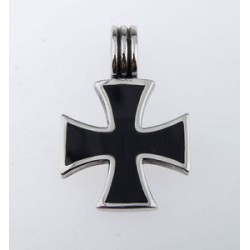 Ocelový přívěsek - Černý kříž