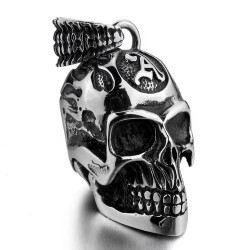 Ocelový přívěsek - Lebka Anarchy