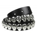 Kožený pásek s lebkami