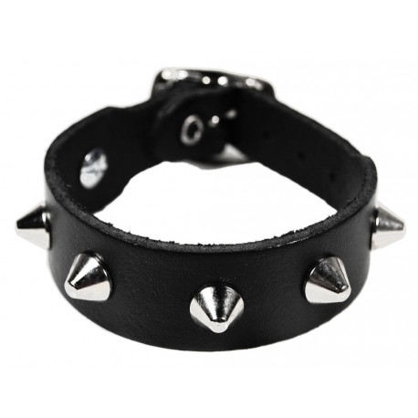 Kožený náramek se špičkami