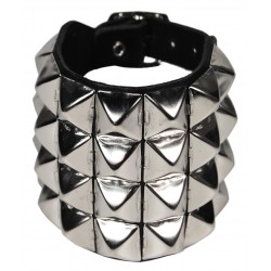 Kožený náramek s pyramidami