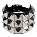 Kožený náramek s pyramidami