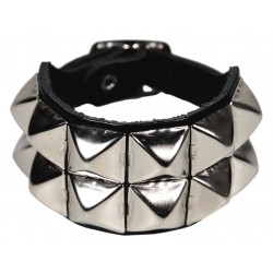 Kožený náramek s pyramidami