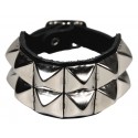 Kožený náramek s pyramidami