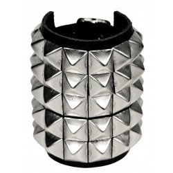 Kožený náramek s pyramidami