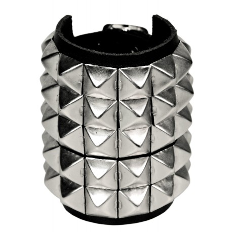 Kožený náramek s pyramidami