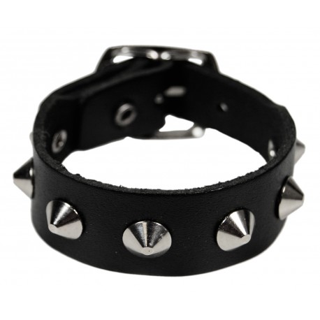 Kožený náramek se špičkami