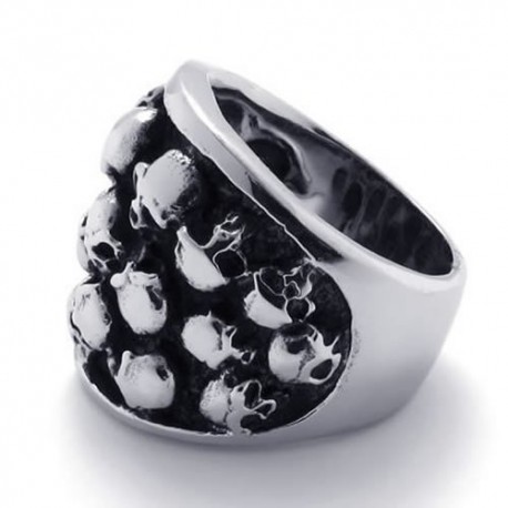 Prsten z chirurgické oceli - Lebky