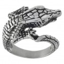Prsten z chirurgické oceli - Krokodýl