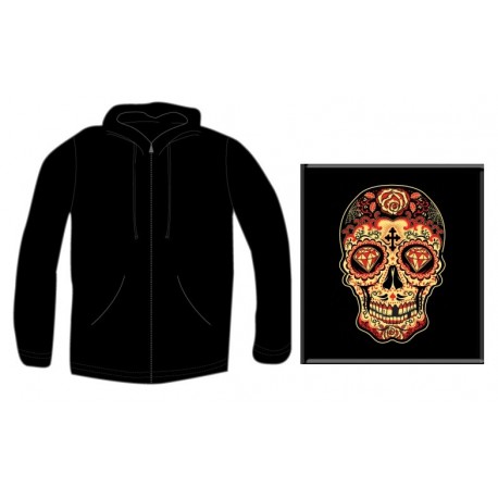 Pánská mikina se zipem - Day Of The Dead Sugar Skull