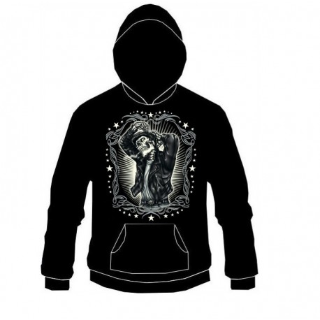 Pánská mikina s kapucí - Greaser Leather Jacket