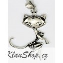 Ocelový přívěsek - Kočka