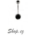 Piercing do pupíku - Černé kamínky