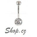 Piercing do pupíku - Bílé kamínky