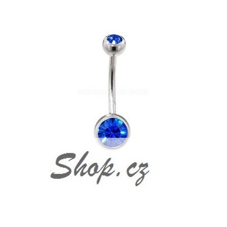Piercing do pupíku - Tmavě modré kamínky