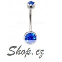 Piercing do pupíku - Tmavě modré kamínky